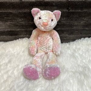 COMMONWEALTH PASTEL PINK TIE DYE KITTY CAT STUFFED ANIMAL PLUSH 2001 VINTAGE